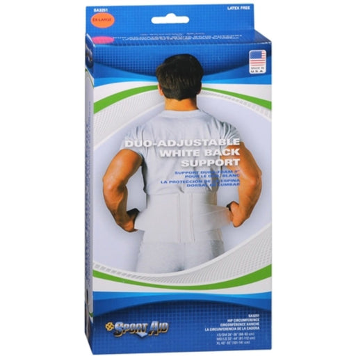 Sport Aid Sport Aid Duo-Adjustable White Back Support Xl, XL Back & Lumbar Support Cushions