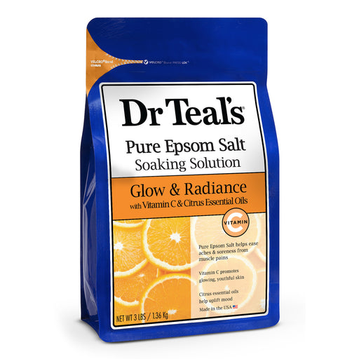 Dr Teal's Dr Teal's Pure Epsom Salt, Glow & Radiance, Vitamin C & Citrus Essential Oils 3 Lb Bath & Body