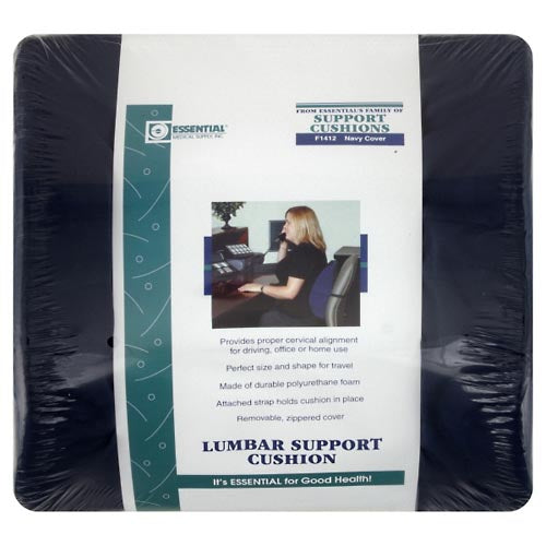 Essential Medical Supply Essential Medical Supply Lumbar Cushion With Strap Navy Back & Lumbar Support Cushions
