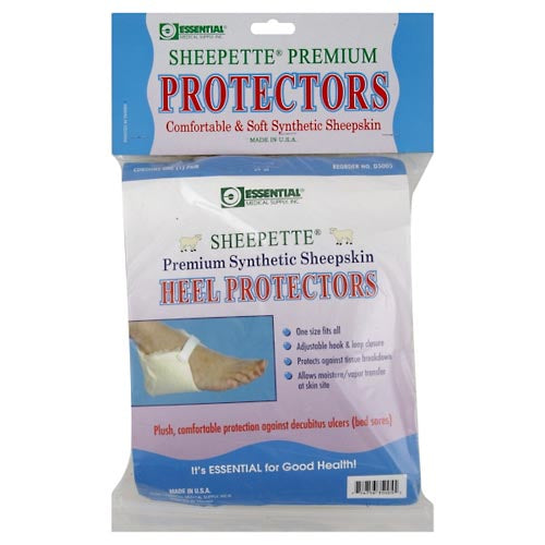 Essential Medical Supply Essential Medical Supply Sheepette Synthetic Lambskin Heel Protectors Health Care Light Gray