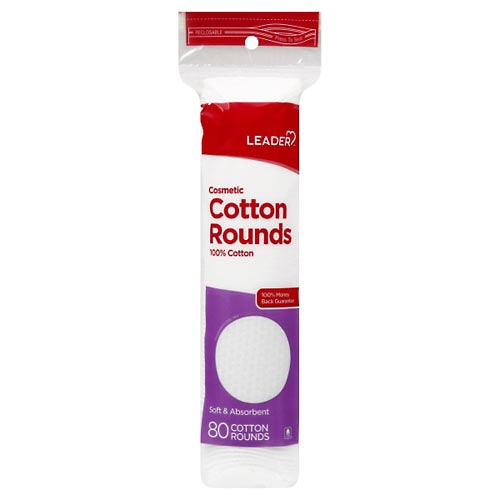 Leader Leader Cosmetic Cotton Rounds, Soft And Absorbent Cotton Balls