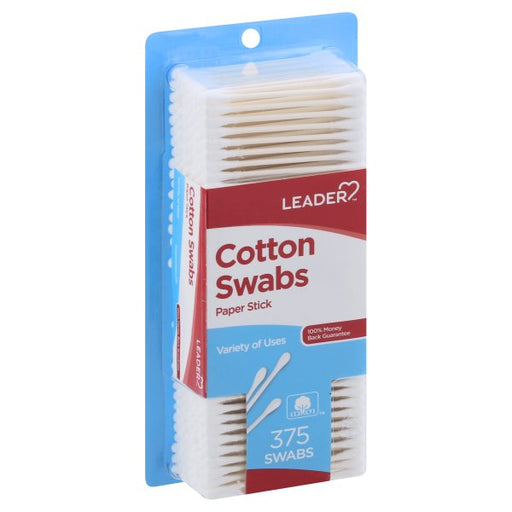 Leader Leader Cotton Swabs with Flexible Paper Sticks, 375 ct Cotton Swabs