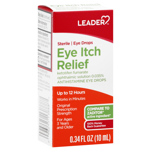 Leader Leader Eye Itch Relief Solution, Drops, 0.34 Oz Medicine Cabinets