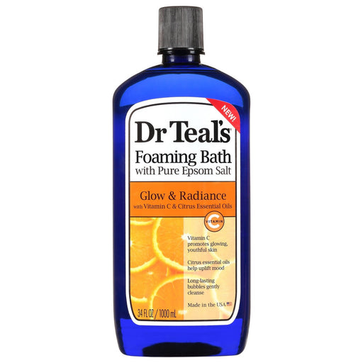 Dr Teal's Dr Teal's Glow Radiance Foaming Bath With Pure Epsom Salt 34 Fl Oz Bottle Bath & Body