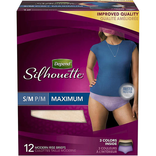 Depend Depend Silhouette For Women Briefs Maximum Absorbency S/M Personal Care