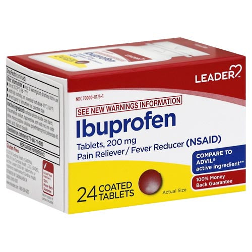 Leader Leader Ibuprofen, 200 Mg Coated Tablets Medicine & Drugs White Smoke
