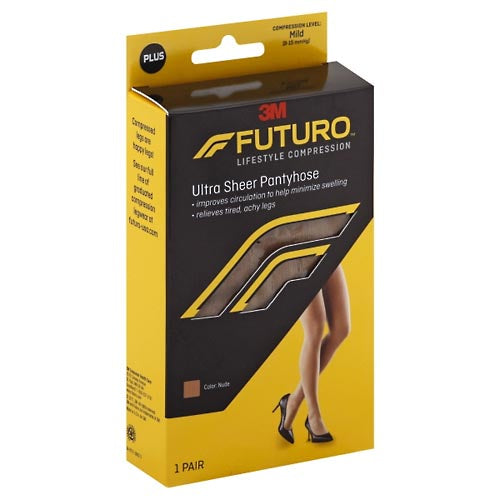 Futuro Futuro Ultra Sheer Pantyhose, Mild Compression, Plus, 1 Pair Hosiery White Smoke
