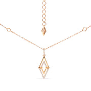 Bids.com 14K Yellow Gold 1/4 Cttw Diamond Double Triangle Geometric 18" Pendant Necklace (G-H Color, SI1-SI2 Clarity) Necklaces