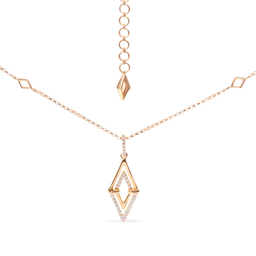 Bids.com 14K Yellow Gold 1/4 Cttw Diamond Double Triangle Geometric 18" Pendant Necklace (G-H Color, SI1-SI2 Clarity) Necklaces