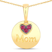 Bids.com 0.20 Carat Genuine Ruby .925 Sterling Silver Pendant Pendants
