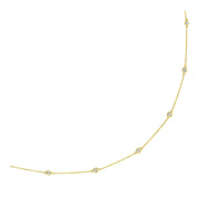Bids.com 14k Yellow Gold Station Necklace with Round Diamonds Necklaces
