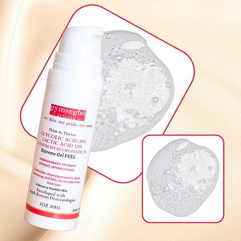 gymsegbë Thick As Thieves Pure Glycolic Acid Lactic Acid Extreme Gel Peel - 30ml Exfoliation, Dark Spots, Hyperpigmentation