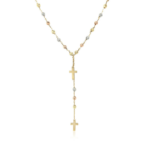 Bids.com 14k Tri-Color Gold Rosary Chain Necklace Necklaces