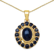 Bids.com 3.02 Carat Genuine Blue Sapphire .925 Sterling Silver Pendant Pendants