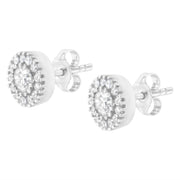 Bids.com 14k White Gold 1 cttw Diamond Halo Stud Earrings (I-J Clarity, I1-I2 Color) Earrings