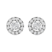 Bids.com 14K White Gold 3/4 Cttw Lab-Grown Diamond Floating Halo Stud Earring (F-G Color, VS1-VS2 Clarity) Earrings