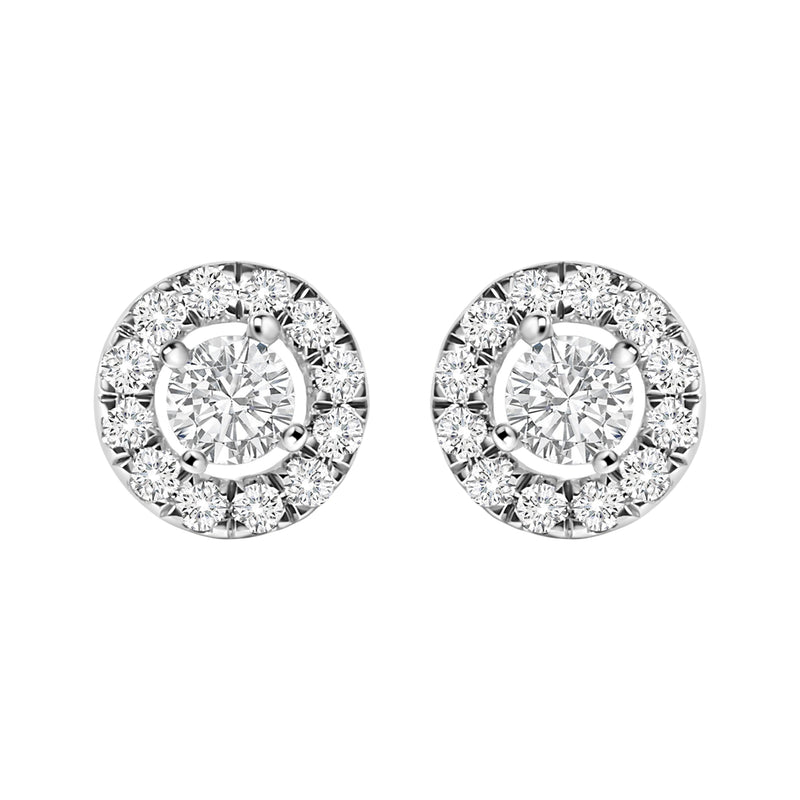 Bids.com 14K White Gold 3/4 Cttw Lab-Grown Diamond Floating Halo Stud Earring (F-G Color, VS1-VS2 Clarity) Earrings