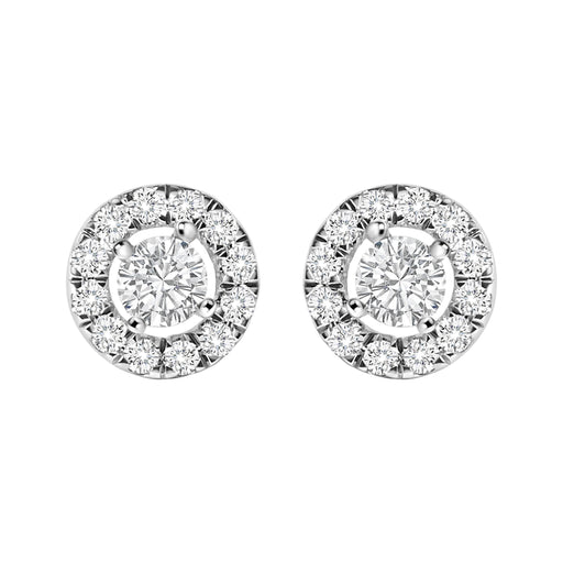 Bids.com 14K White Gold 3/4 Cttw Lab-Grown Diamond Floating Halo Stud Earring (F-G Color, VS1-VS2 Clarity) Earrings