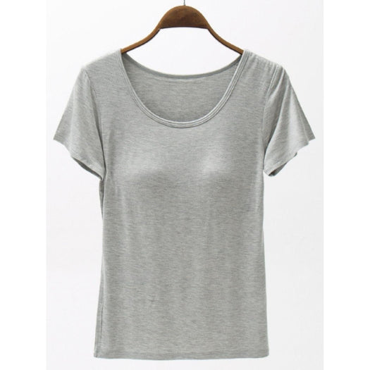 Round Neck Modal T-Shirt with Bra