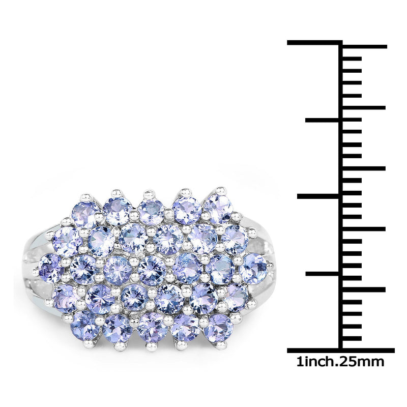 Bids.com 2.03 Carat Genuine Tanzanite .925 Sterling Silver Ring Rings