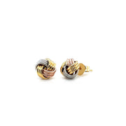 Bids.com Love Knot Post Earrings in 14k Tri Color Gold Earrings