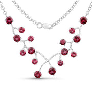 Bids.com 6.00 Carat Genuine Rhodolite Garnet .925 Sterling Silver Necklace Necklaces
