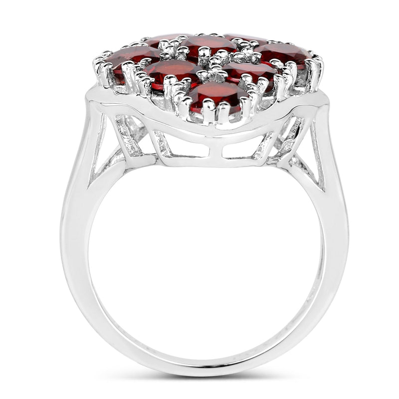 Bids.com 5.22 Carat Genuine  Garnet .925 Sterling Silver Ring Rings