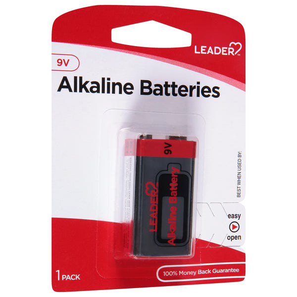 Leader Batteries Leader Batteries Battery, Alkaline, 9V Batteries