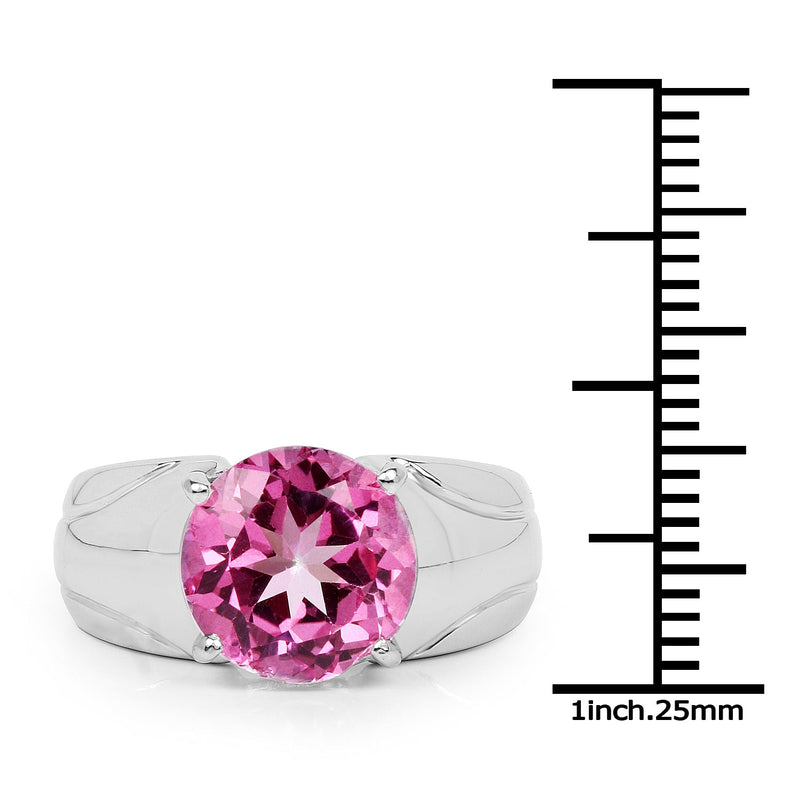 Bids.com 4.55 Carat Genuine Pink Topaz .925 Sterling Silver Ring Rings