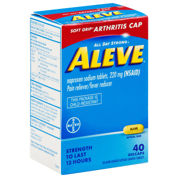 Aleve Aleve All Day Strong 220 Mg Pain Reliever/Fever Reducer 40 Gelcaps Health & Beauty Dodger Blue