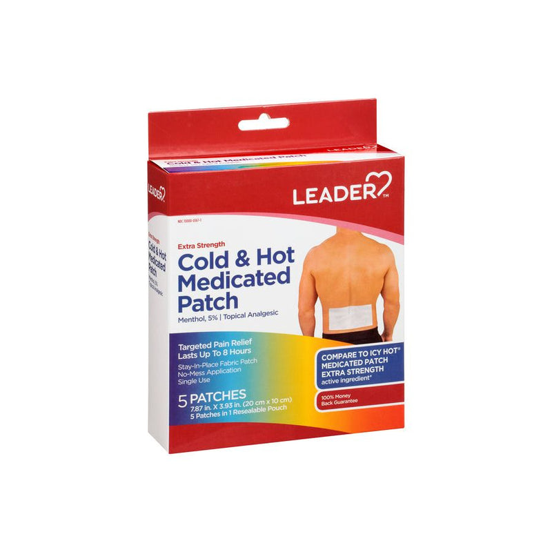 Leader Health Care Leader Health Care Medicated Patch, Cold & Hot, Extra Strength Health Care White Smoke