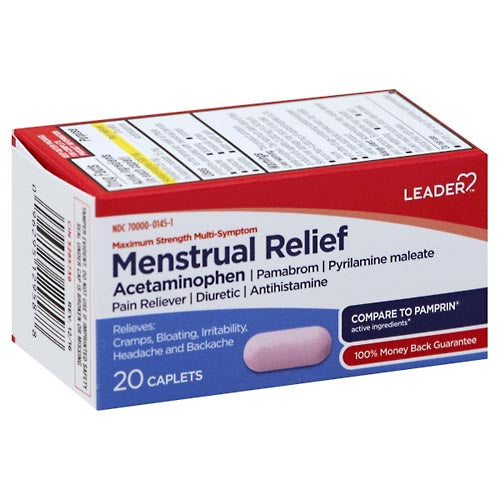 Leader Leader™ Menstrual Relief – Maximum Strength Multi-Symptom (20 Caplets) Medicine & Drugs
