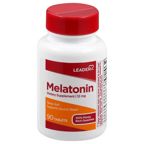 Leader Leader, Melatonin, 12 Mg, Tablets Vitamins & Supplements