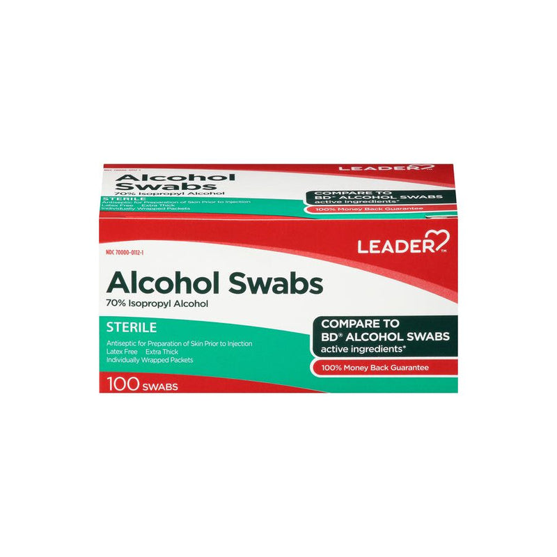 Leader Leader Alcohol Swabs Sterile Individually Wrapped Packets Latex-Free First Aid White Smoke