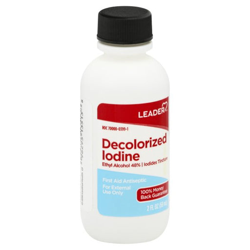 Leader Leader Decolorized Iodine First Aid Antiseptic, 2 Oz First Aid White Smoke