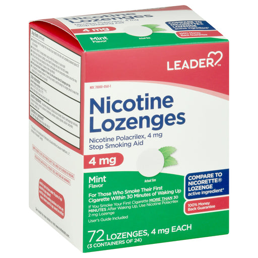 Leader Leader Stop Smoking Aid, 4 Mg, Lozenges, Mint Flavor Medicine Cabinets