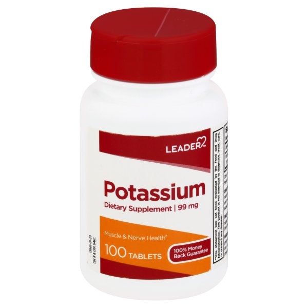 Leader Leader™ Potassium Gluconate 99 mg – Essential Mineral Supplement (100 Tablets) Vitamins & Supplements