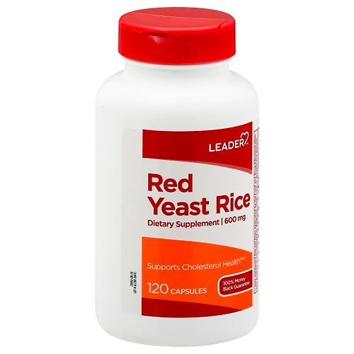 0 Leader Red Yeast Rice, 600 Mg, Capsules 120Ct Vitamins & Supplements