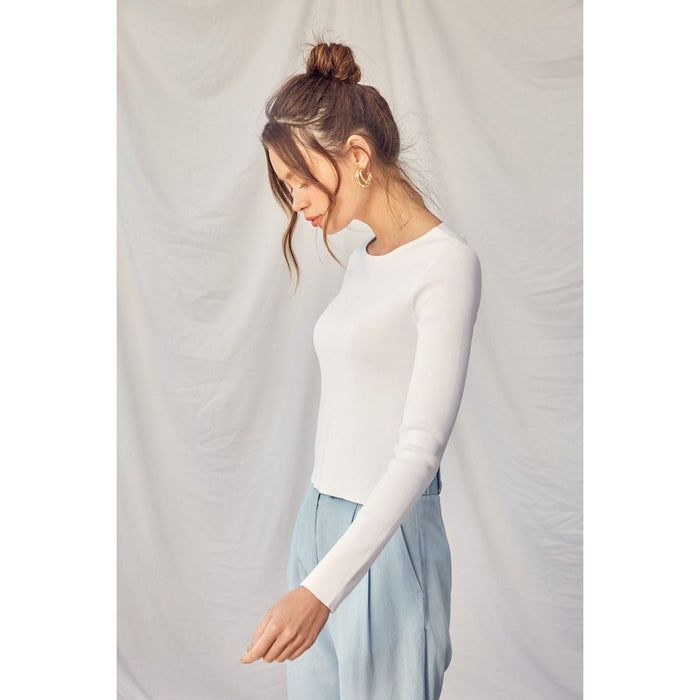 Idem Ditto Twisted Backless Long Sleeve Knit Top