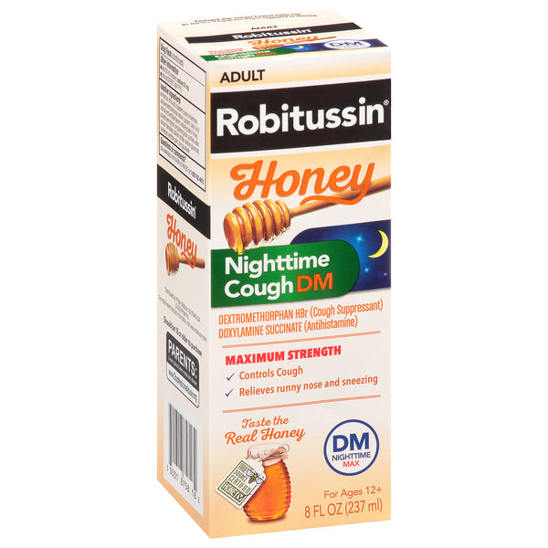 Robitussin Robitussin Adult Maximum Strength Honey Nighttime Cough DM 8 Fl Oz Honey