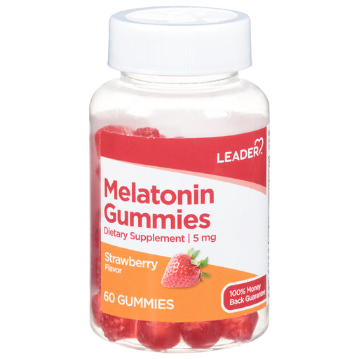 0 Leader, Melatonin, 5 Mg, Strawberry Flavor, Gummies Vitamins & Supplements