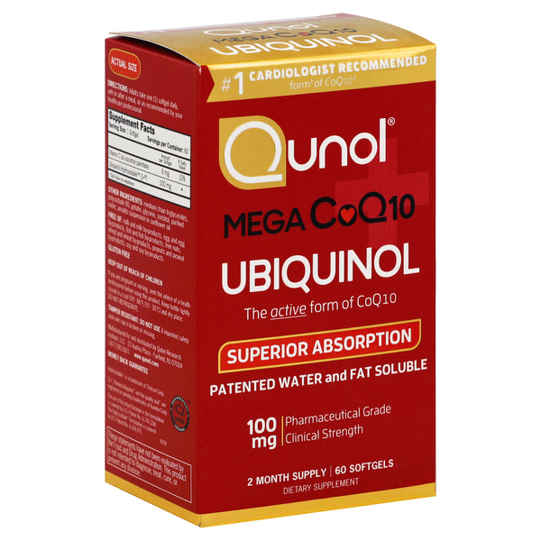 Qunol Qunol Mega Ubiquinol 100 Mg, 60 Softgels Vitamins & Supplements Dark Red