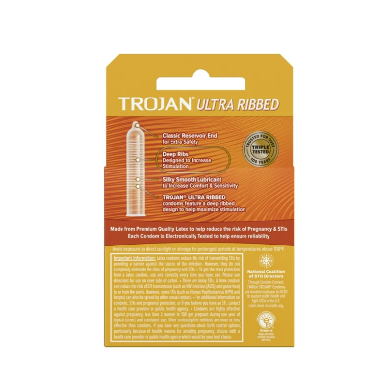 Trojan Trojan Stimulations Ultra Ribbed Lubricated Latex Condoms 3ct Condoms
