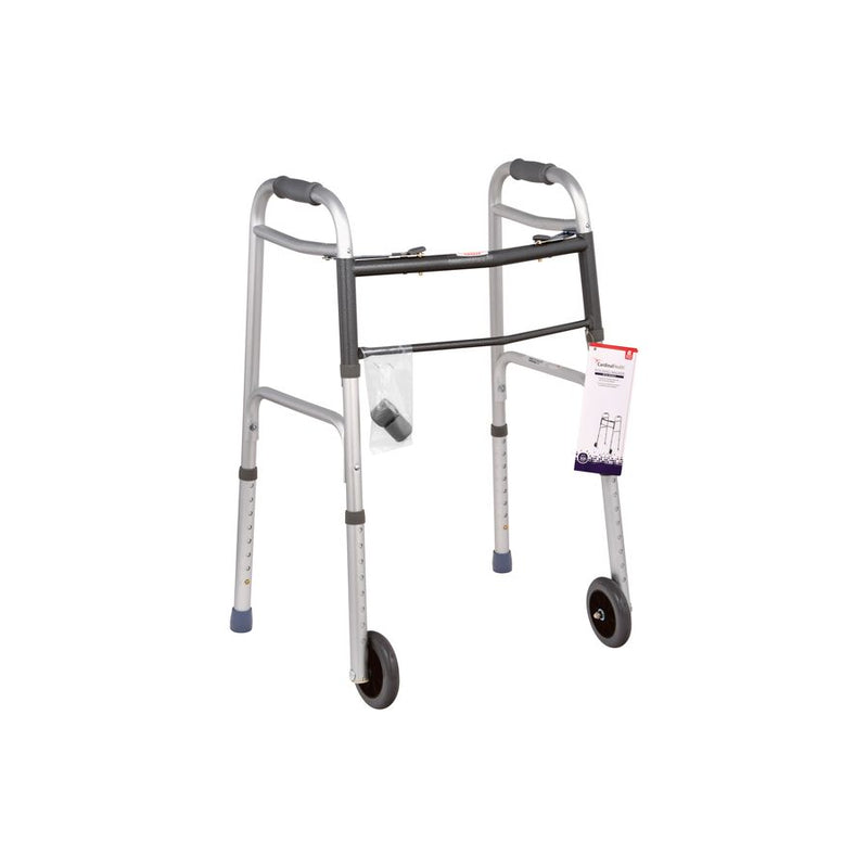 Cardinal Health Cardinal Health, Walker With Wheels, Folding, Gray Walkers