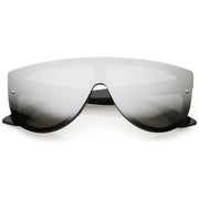 zeroUV Retro Modern Flat Top Mirror Lens Shield Aviator Sunglasses 9798 Sunglasses