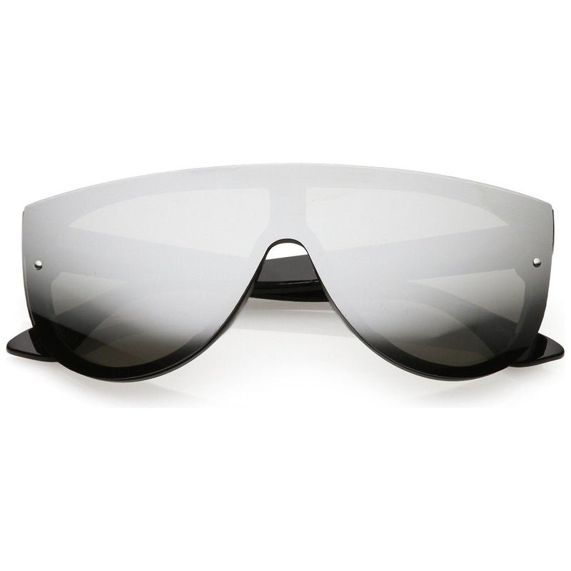 zeroUV Retro Modern Flat Top Mirror Lens Shield Aviator Sunglasses 9798 Sunglasses