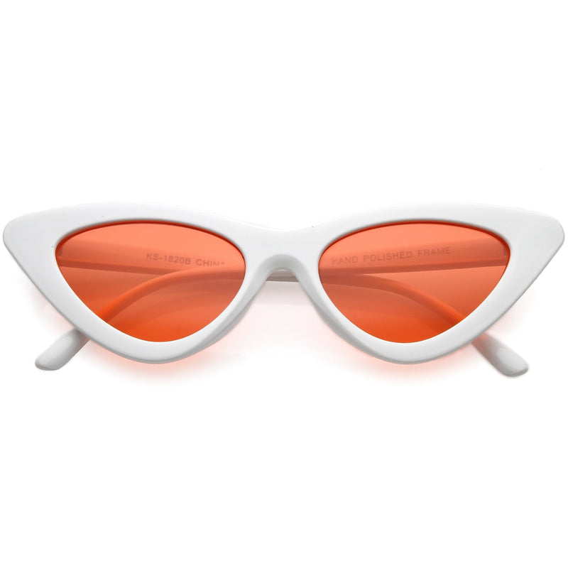 zeroUV Women's Retro Side Angle Cat Eye Color Lens Sunglasses C510 Sunglasses