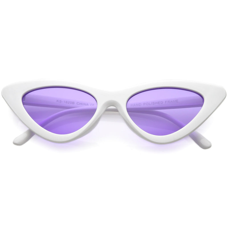 zeroUV Women's Retro Side Angle Cat Eye Color Lens Sunglasses C510 Sunglasses