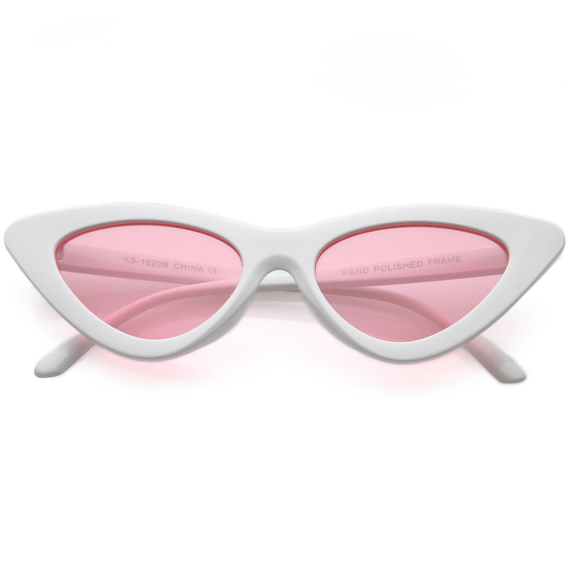 zeroUV Women's Retro Side Angle Cat Eye Color Lens Sunglasses C510 Sunglasses