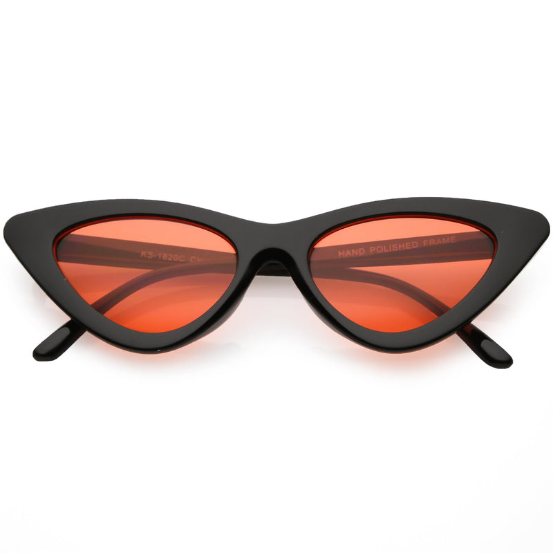 zeroUV Women's Retro Flat Angle Colored Lens Black Frame Sunglasses C511 Sunglasses